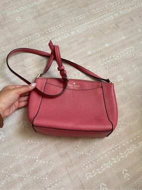 kate spade Pebbled Leather Crossbody in Rose Red